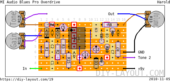 Blues Pro Overdrive Pedal schematic