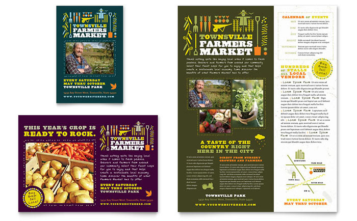 Farmers Market Flyer & Ad Template - Word, Publisher, InDesign, Illustrator, Pages, QuarkXPress, CorelDraw