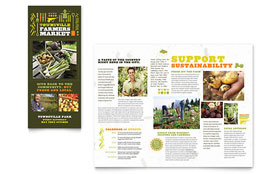 Farmers Market Trifold Brochure Template - Word, Publisher, InDesign, Illustrator, Pages, QuarkXPress, CorelDraw