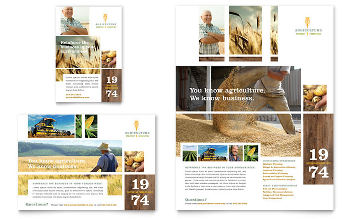 Farming & Agriculture Flyer & Ad Template - Word, Publisher, InDesign, Illustrator, Pages, QuarkXPress, CorelDraw