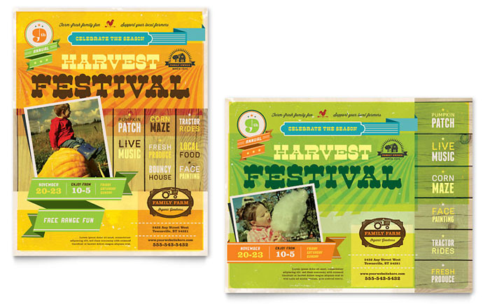 Harvest Festival Poster Template - Word, Publisher, InDesign, Illustrator, Pages, QuarkXPress, CorelDraw