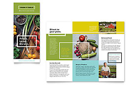 Organic Food Trifold Brochure Template - Word, Publisher, InDesign, Illustrator, Pages, QuarkXPress, CorelDraw