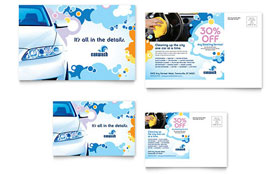 Car Wash Postcard Template - Word, Publisher, InDesign, Illustrator, Pages, QuarkXPress, CorelDraw