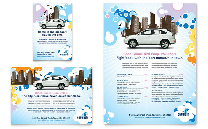 Car Wash Flyer & Ad Template - Word, Publisher, InDesign, Illustrator, Pages, QuarkXPress, CorelDraw