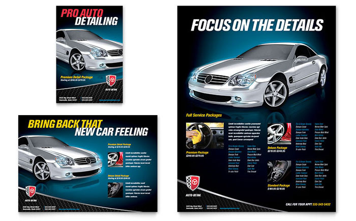Auto Detailing Flyer & Ad Template - Word, Publisher, InDesign, Illustrator, Pages, QuarkXPress, CorelDraw
