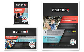 Auto Mechanic Flyer & Ad Template - Word, Publisher, InDesign, Illustrator, Pages, QuarkXPress, CorelDraw