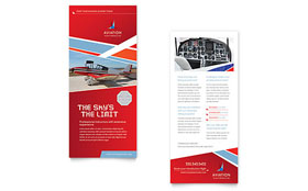 Aviation Flight Instructor Rack Card Template - Word, Publisher, InDesign, Illustrator, Pages, QuarkXPress, CorelDraw