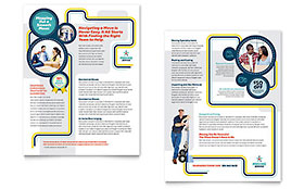 Moving Service Datasheet Template - Word, Publisher, InDesign, Illustrator, Pages, QuarkXPress, CorelDraw