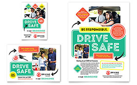 Driving School Flyer & Ad Template - Word, Publisher, InDesign, Illustrator, Pages, QuarkXPress, CorelDraw