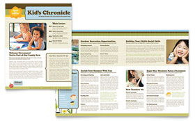 Child Development School Newsletter Template - Word, Publisher, InDesign, Illustrator, Pages, QuarkXPress, CorelDraw