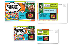 Kids Club Postcard Template - Word, Publisher, InDesign, Illustrator, Pages, QuarkXPress, CorelDraw