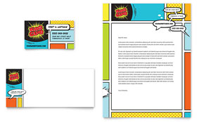 Kids Club Business Card & Letterhead Template - Word, Publisher, InDesign, Illustrator, Pages, QuarkXPress, CorelDraw
