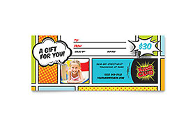 Kids Club Gift Certificate Template - Word, Publisher, InDesign, Illustrator, Pages, QuarkXPress, CorelDraw