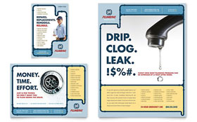 Plumbing Services Flyer & Ad Template - Word, Publisher, InDesign, Illustrator, Pages, QuarkXPress, CorelDraw