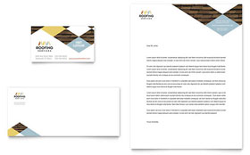 Roofing Contractor Business Card & Letterhead Template - Word, Publisher, InDesign, Illustrator, Pages, QuarkXPress, CorelDraw