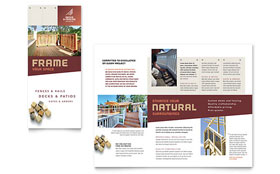 Decks & Fencing Trifold Brochure Template - Word, Publisher, InDesign, Illustrator, Pages, QuarkXPress, CorelDraw