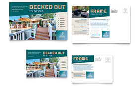Decks & Fencing Postcard Template - Word, Publisher, InDesign, Illustrator, Pages, QuarkXPress, CorelDraw