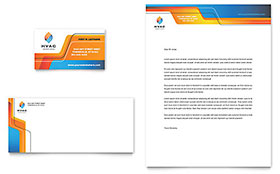 HVAC Business Card & Letterhead Template - Word, Publisher, InDesign, Illustrator, Pages, QuarkXPress, CorelDraw
