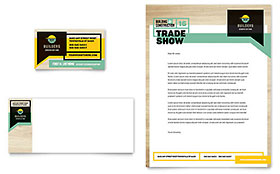 Builder's Trade Show Business Card & Letterhead Template - Word, Publisher, InDesign, Illustrator, Pages, QuarkXPress, CorelDraw