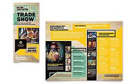 Builder's Trade Show Trifold Brochure Template - Word, Publisher, InDesign, Illustrator, Pages, QuarkXPress, CorelDraw