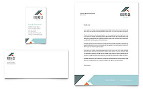 Roofing Company Business Card & Letterhead Template - Word, Publisher, InDesign, Illustrator, Pages, QuarkXPress, CorelDraw