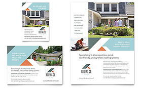 Roofing Company Flyer & Ad Template - Word, Publisher, InDesign, Illustrator, Pages, QuarkXPress, CorelDraw