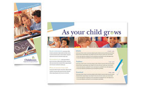 Child Care & Preschool Trifold Brochure Template - Word, Publisher, InDesign, Illustrator, Pages, QuarkXPress, CorelDraw