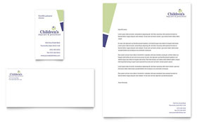 Child Care & Preschool Business Card & Letterhead Template - Word, Publisher, InDesign, Illustrator, Pages, QuarkXPress, CorelDraw