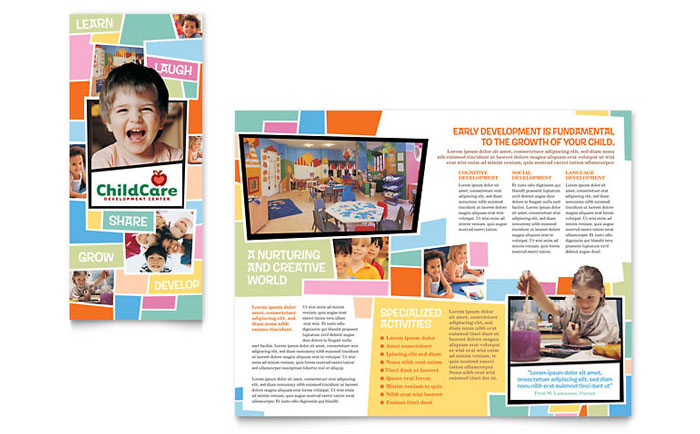 Preschool Kids & Day Care Trifold Brochure Template - Word, Publisher, InDesign, Illustrator, Pages, QuarkXPress, CorelDraw