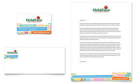 Preschool Kids & Day Care Business Card & Letterhead Template - Word, Publisher, InDesign, Illustrator, Pages, QuarkXPress, CorelDraw