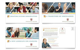 College & University Postcard Template - Word, Publisher, InDesign, Illustrator, Pages, QuarkXPress, CorelDraw
