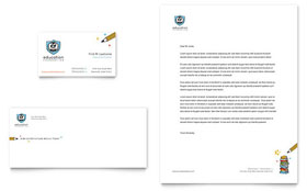 Education Foundation & School Business Card & Letterhead Template - Word, Publisher, InDesign, Illustrator, Pages, QuarkXPress, CorelDraw