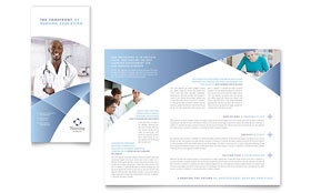 Nursing School Hospital Trifold Brochure Template - Word, Publisher, InDesign, Illustrator, Pages, QuarkXPress, CorelDraw