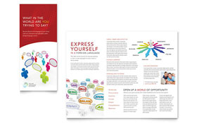 Language School Trifold Brochure Template - Word, Publisher, InDesign, Illustrator, Pages, QuarkXPress, CorelDraw
