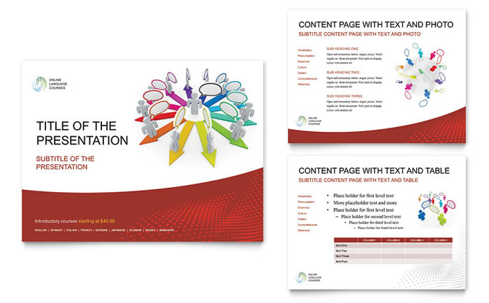 Language School Presentation Template - PowerPoint