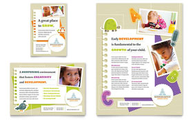 Kindergarten Flyer & Ad Template - Word, Publisher, InDesign, Illustrator, Pages, QuarkXPress, CorelDraw