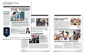 High School Newsletter Template - Word, Publisher, InDesign, Illustrator, Pages, QuarkXPress, CorelDraw
