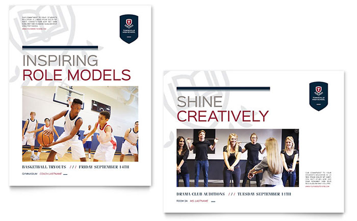 High School Poster Template - Word, Publisher, InDesign, Illustrator, Pages, QuarkXPress, CorelDraw