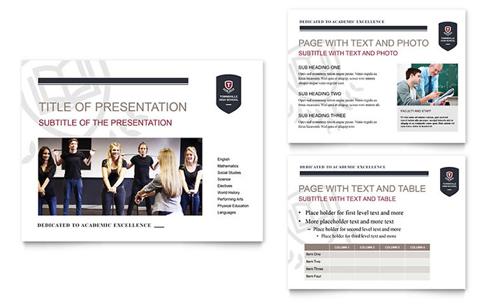 High School Presentation Template - PowerPoint