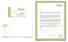 Japanese Restaurant Business Card & Letterhead Template - Word, Publisher, InDesign, Illustrator, Pages, QuarkXPress, CorelDraw