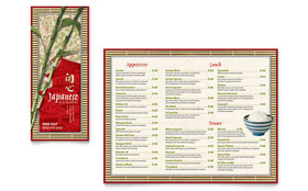 Japanese Restaurant Takeout Menu Template - Word, Publisher, InDesign, Illustrator, Pages, QuarkXPress, CorelDraw