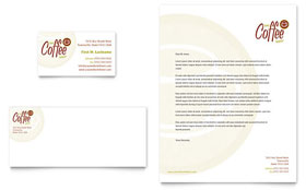 Coffee Shop Business Card & Letterhead Template - Word, Publisher, InDesign, Illustrator, Pages, QuarkXPress, CorelDraw