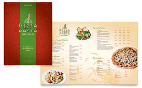Italian Pasta Restaurant Menu Template - Word, Publisher, InDesign, Illustrator, Pages, QuarkXPress, CorelDraw