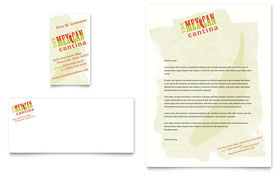 Mexican Restaurant Business Card & Letterhead Template - Word, Publisher, InDesign, Illustrator, Pages, QuarkXPress, CorelDraw
