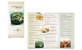 Cafe Deli Takeout Menu Template - Word, Publisher, InDesign, Illustrator, Pages, QuarkXPress, CorelDraw