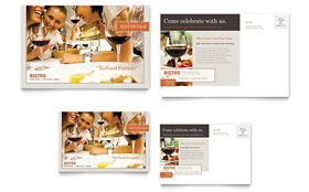 Bistro & Bar Postcard Template - Word, Publisher, InDesign, Illustrator, Pages, QuarkXPress, CorelDraw