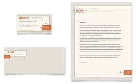 Bistro & Bar Business Card & Letterhead Template - Word, Publisher, InDesign, Illustrator, Pages, QuarkXPress, CorelDraw