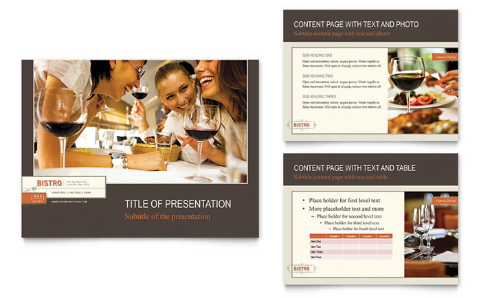 Bistro & Bar Presentation Template - PowerPoint