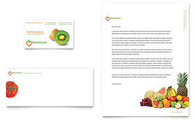 Nutritionist & Dietitian Business Card & Letterhead Template - Word, Publisher, InDesign, Illustrator, Pages, QuarkXPress, CorelDraw