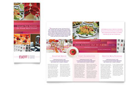 Corporate Event Planner & Caterer Trifold Brochure Template - Word, Publisher, InDesign, Illustrator, Pages, QuarkXPress, CorelDraw